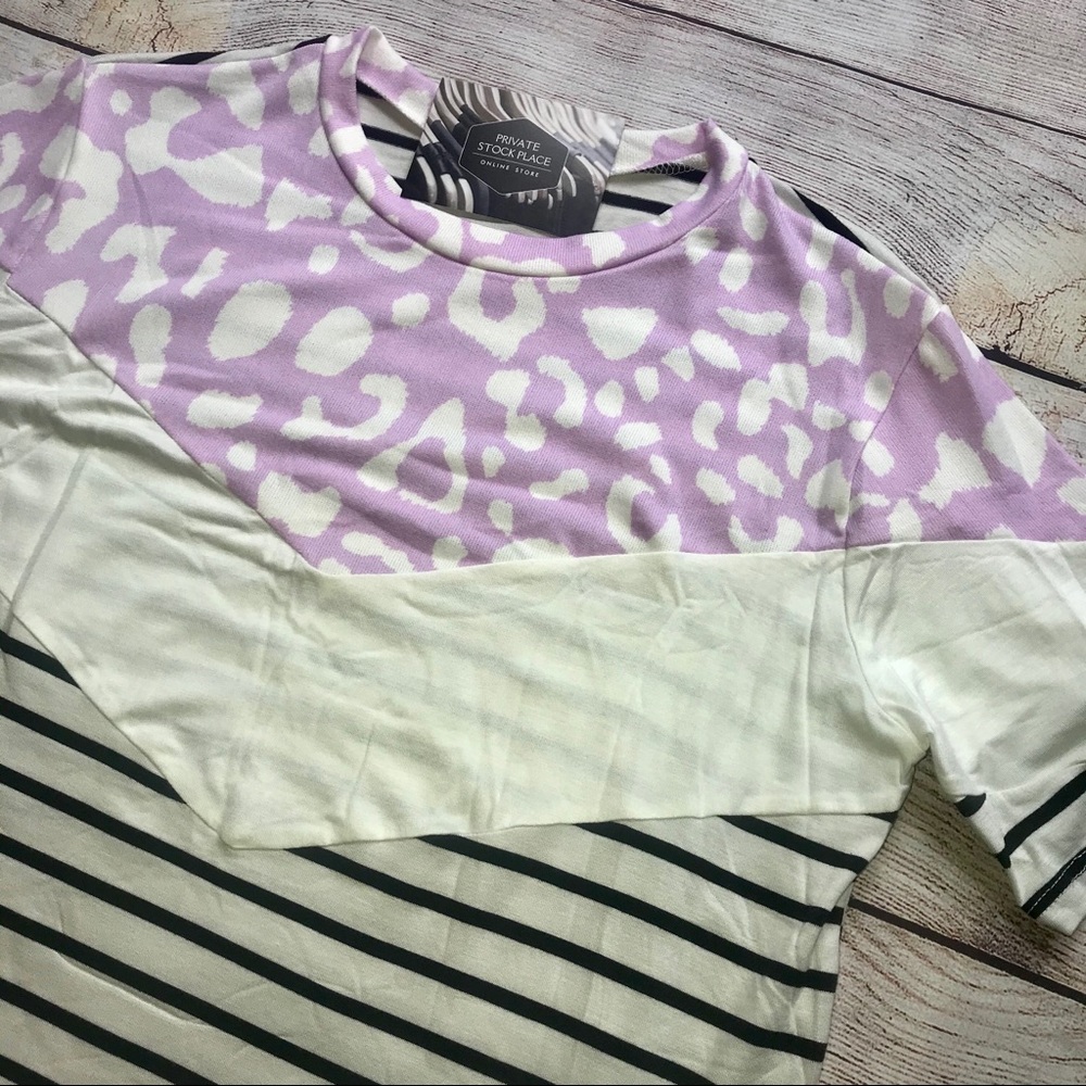 SALE NWT Boutique Cheetah Stripes Top S - M - L - Picture 6 of 7